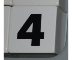 Duplo, Tile 2 x 2 x 1 with Black Number 4 Pattern