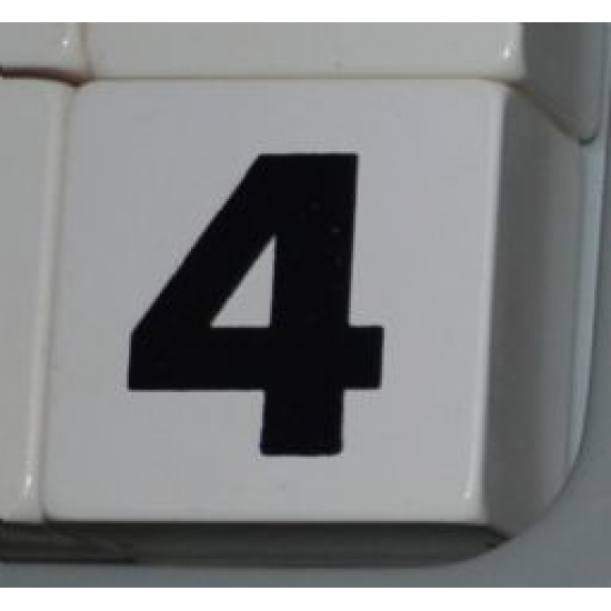 Duplo, Tile 2 x 2 x 1 with Black Number 4 Pattern