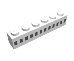 Brick 1 x 6 with Ferry Squares Black 12 in 1 Line Pattern
