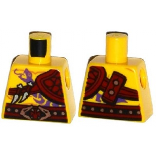 Torso Ninjago Bare Chest Muscles, Purple Snake Tattoo, Shoulder Pad, Snake Buckle Pattern