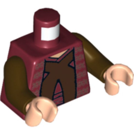 Torso SW Chancellor Palpatine, Horizontal Trim Pattern / Dark Brown Arms / Light Nougat Hands