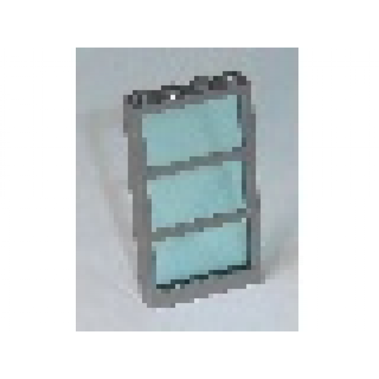 Window 1 x 4 x 6 Frame with 3 Panes with Trans-Light Blue Glass (57894 / 57895)