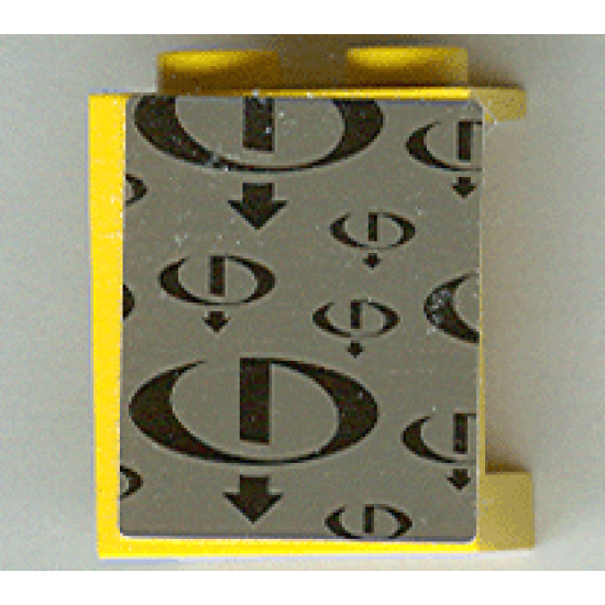 Panel 1 x 2 x 2 - Hollow Studs with Black Gravity Games Logos on Dark Gray Background Pattern (Sticker) - Set 3538