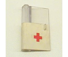 Door 1 x 3 x 4 Left with Window and Red Cross Pattern, Lower