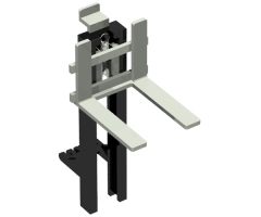 Vehicle Forklift Wide 1 x 2 Hinge Plate and Light Gray Wide Forks