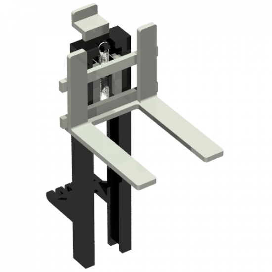 Vehicle Forklift Wide 1 x 2 Hinge Plate and Light Gray Wide Forks