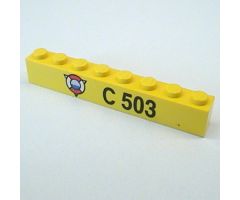 Brick 1 x 8 with Coast Guard Logo on Triangle and C 503 Pattern