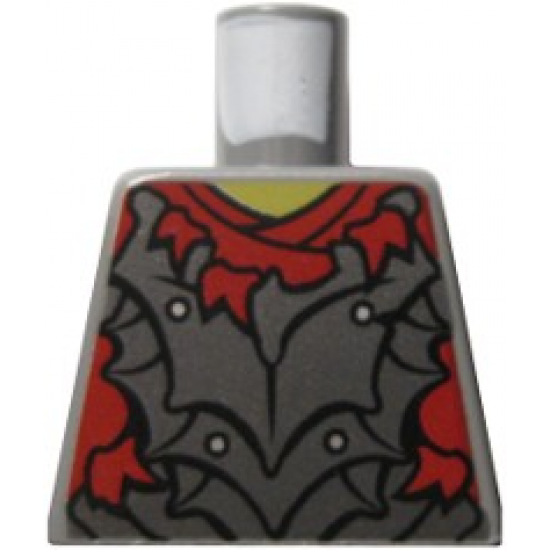 Torso LotR Crude Plate Mail Armor and Dark Red Shirt Tattered Pattern (Moria Orc)