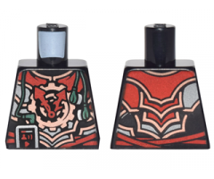 Torso Ninjago Red, Silver and Copper Armor with Clock, Smartphone and Headphones Pattern