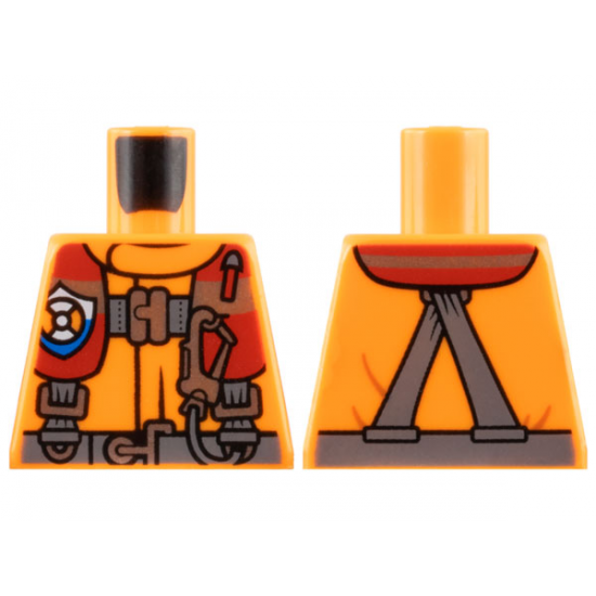 Torso Coast Guard, Jacket with Harness, Belt, Carabiner and Coast Guard Logo Badge Pattern