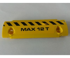 Technic, Panel Curved 11 x 3 with Black and Yellow Danger Stripes and 'MAX 12 T' Pattern Model Right Side (Sticker) - Set 8258