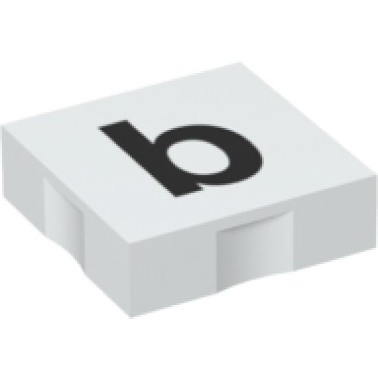 Duplo, Tile 2 x 2 with Black Lowercase Letter b Pattern