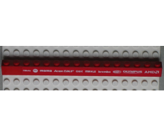 Brick 1 x 16 with White 'Beta', 'NGK', 'MOMO', 'ACER', 'SKF', 'MAHLE', 'brembo', 'MAGNETI MARELLI', 'OLYMPUS' and 'AMD' Pattern (Sticker) - Set 8654