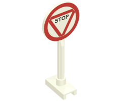 Road Sign Round with 'STOP' in Triangle Pattern