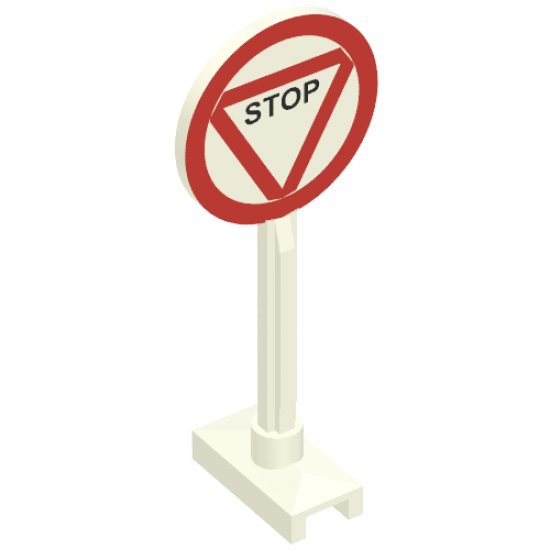Road Sign Round with 'STOP' in Triangle Pattern