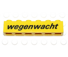 Brick 1 x 6 with Black 'wegenwacht' Pattern (Sticker) - Set 2140