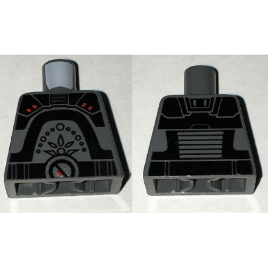 Torso SW Black Armor Plates with Red Button Pattern (Inquisitor Fifth Brother)