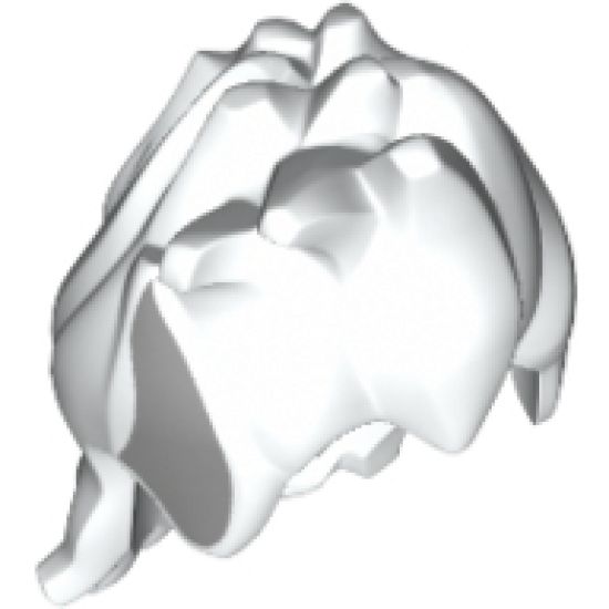 Minifigure, Hair Spiked Sloping Right with Light Bluish Gray Highlights Pattern