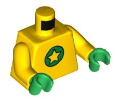 Torso SpongeBob with Yellow Star on Green Circle Pattern / Yellow Arms / Green Hands