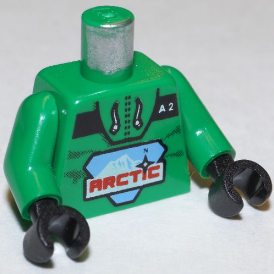 Torso Arctic Logo Large and 'A2' Pattern / Green Arms / Black Hands