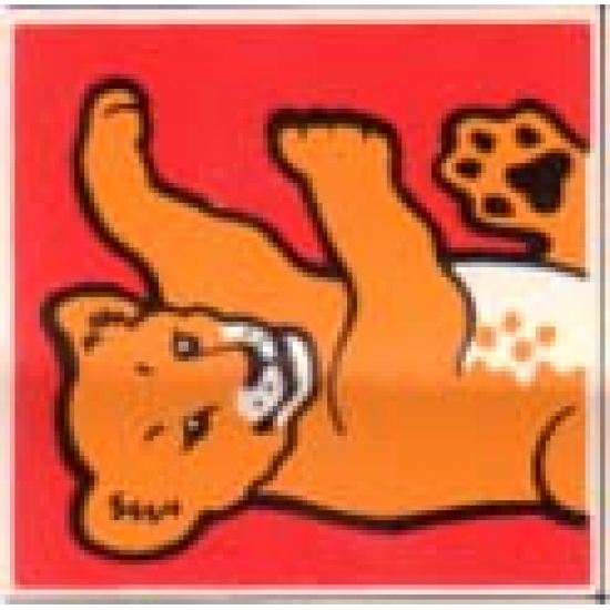 Duplo, Tile 2 x 2 x 1 with Lion Mosaic Picture 13 Pattern (Set 1019)