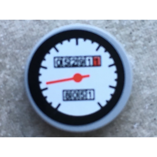 Tile, Round 2 x 2 with Speedometer Pattern (Sticker) - Set 8051