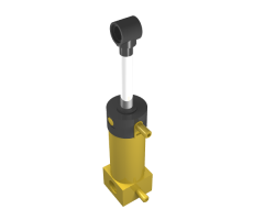 Pneumatic Cylinder with 2 Inlets Medium (48mm) with Yellow Top