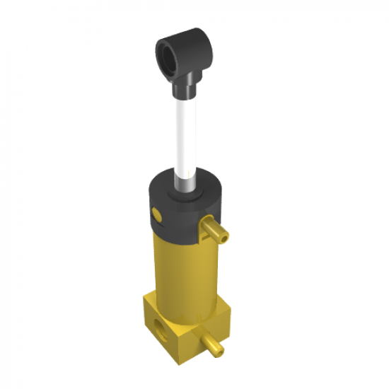 Pneumatic Cylinder with 2 Inlets Medium (48mm) with Yellow Top