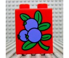 Duplo, Brick 1 x 2 x 2 with Blueberries Pattern