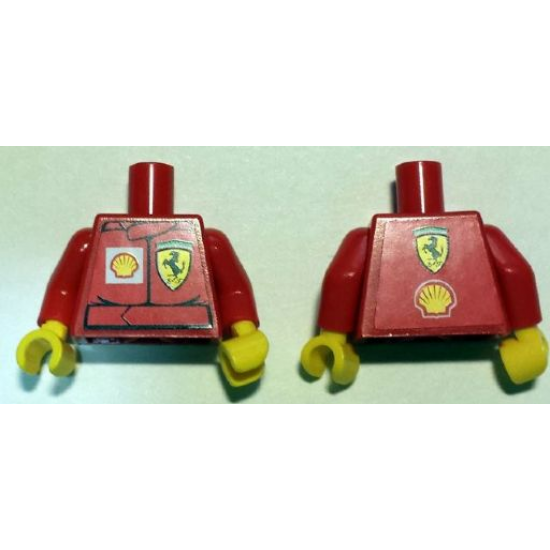 Torso Racers Ferrari front, Shell back (Stickers) without Driver Name Pattern / Red Arms / Yellow Hands