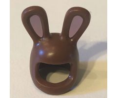 Minifigure, Headgear Mask Bunny Ears with Bright Pink Auricles Pattern
