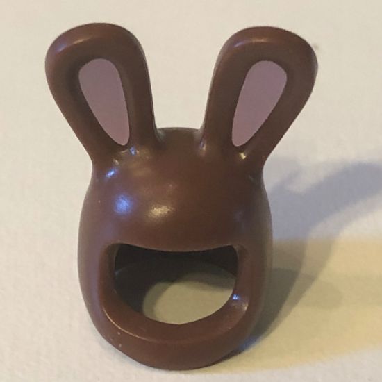 Minifigure, Headgear Mask Bunny Ears with Bright Pink Auricles Pattern