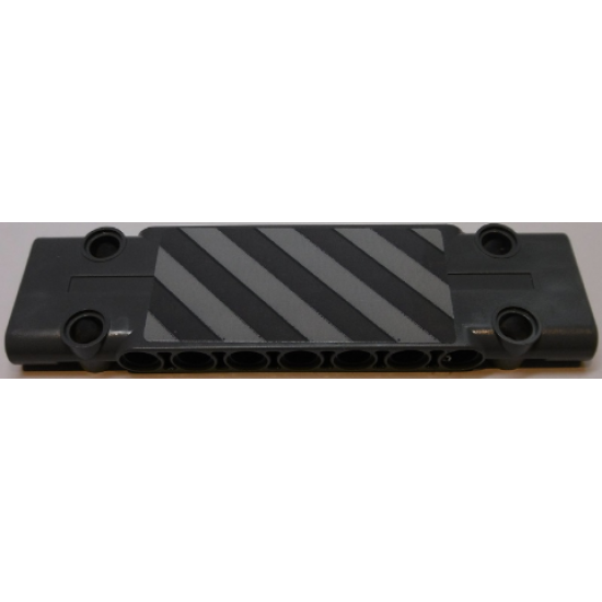 Technic, Panel Plate 3 x 11 x 1 with Light Bluish Gray and Dark Bluish Gray Danger Stripes Pattern (Sticker) - Set 42055