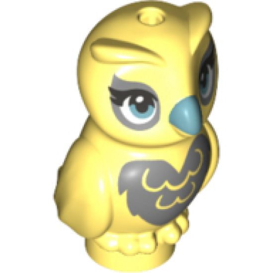 Animal, Air Owl, Elves with Metallic Blue Beak and Silver on Chest, Back, and Around Eyes Pattern