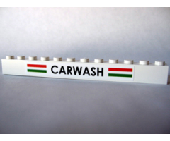 Brick 1 x 12 with 'CARWASH' Pattern (Sticker) - Set 10184