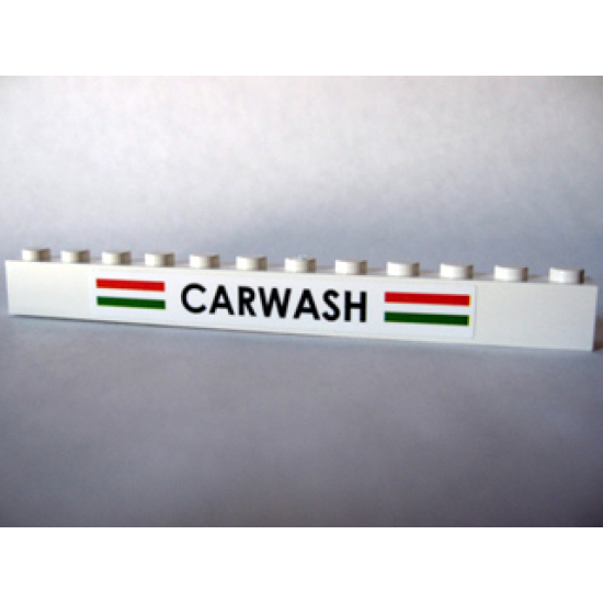 Brick 1 x 12 with 'CARWASH' Pattern (Sticker) - Set 10184