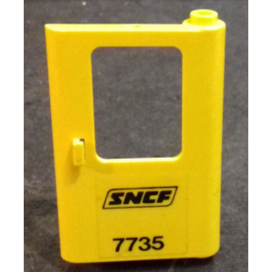 Door 1 x 4 x 5 Train Right with Black 'SNCF 7735' Pattern (Sticker) - Set 7735
