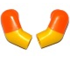 Arm, (Matching Left and Right) Pair with Orange Short Sleeves Pattern
