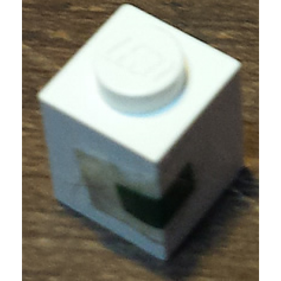 Brick 1 x 1 with Green Rectangle Pattern (Sticker) - Set 1650-1