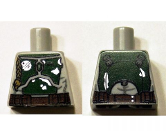 Torso SW Mandalorian Armor Plates Dark Green Pattern Dual Sided (Boba Fett), Large Emblem on Chest