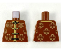 Torso Tang Jacket with Gold Trim, Ties, and Sunshine Designs Pattern