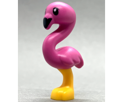 Animal, Air Bird Flamingo Friends with Dark Pink Body, Black Eyes and Beak Pattern