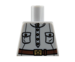 Torso 6 Button Placket with Pockets and Gold Buckle with Star Pattern