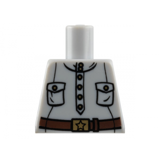 Torso 6 Button Placket with Pockets and Gold Buckle with Star Pattern