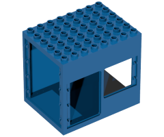 Duplo, Building 6 x 8 x 6 Drive Through with Door and Window Openings with 'POLICE' Pattern