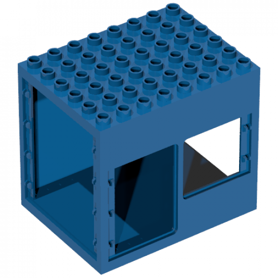 Duplo, Building 6 x 8 x 6 Drive Through with Door and Window Openings with 'POLICE' Pattern