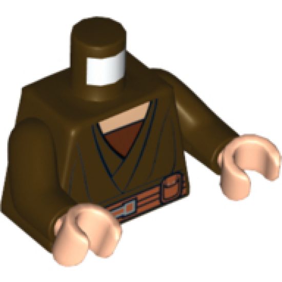 Torso SW Layered Shirt, Dark Orange Belt Pattern (Saesee Tiin) / Dark Brown Arms / Light Nougat Hands