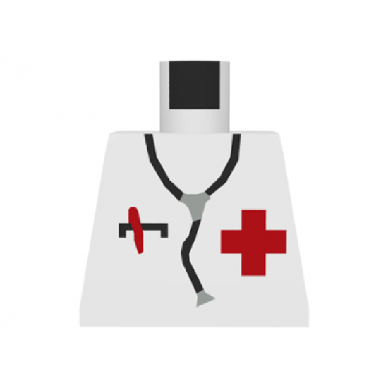Torso Hospital Red Cross Shirt and Stethoscope Pattern