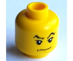 Minifigure, Head Male HP Lucius with Raised Eyebrows and Angry Smirk Pattern - Blocked Open Stud