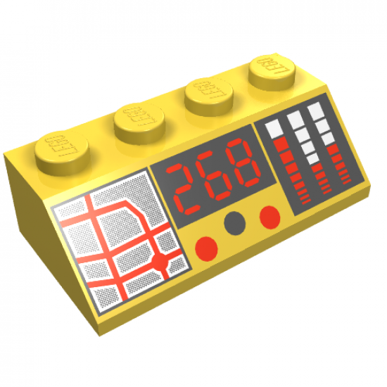 Slope 45 2 x 4 with '268', Map Lines, Bar Gauges Pattern